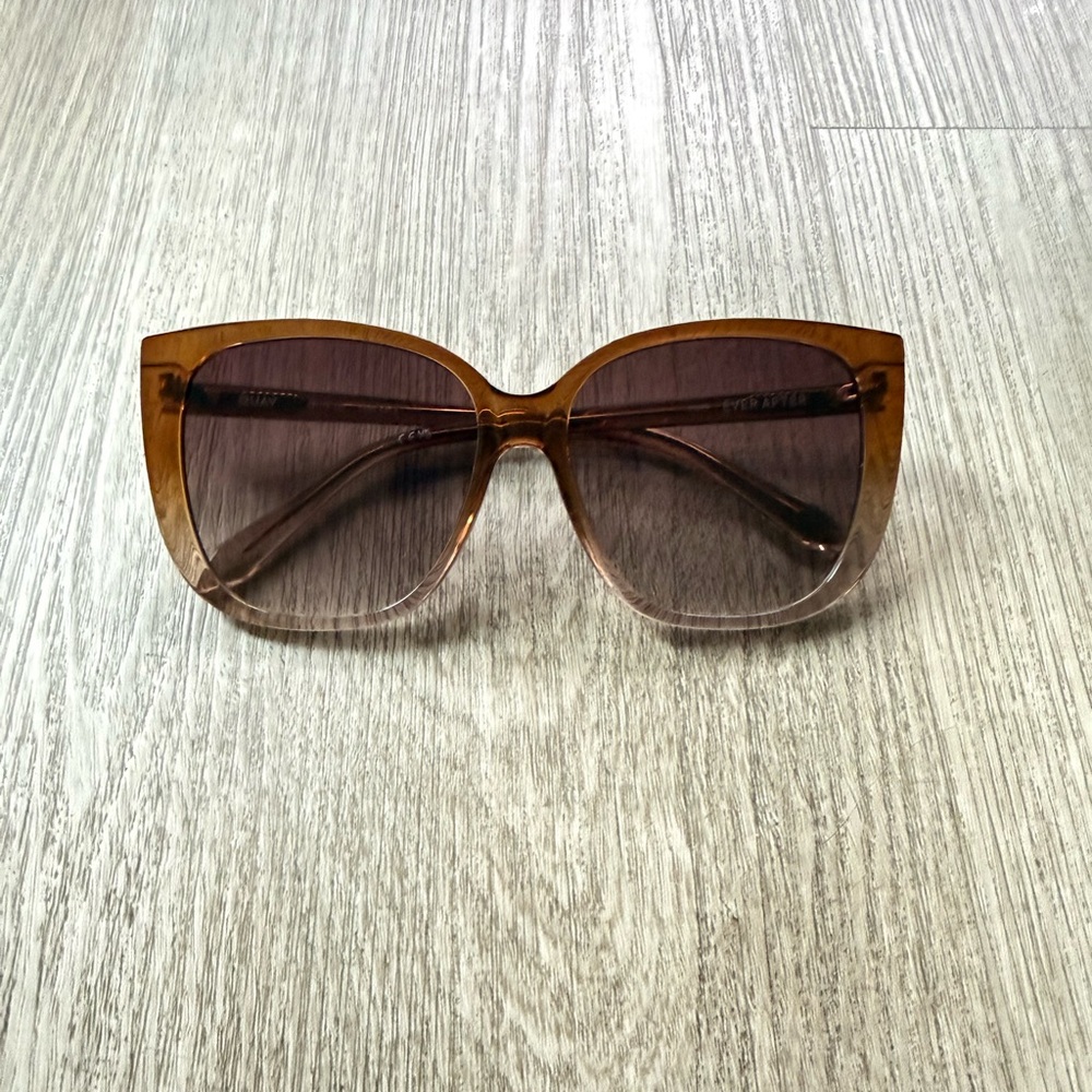 quay australia ever after brown tan ombre oversized cat eye sunglasses eyewear